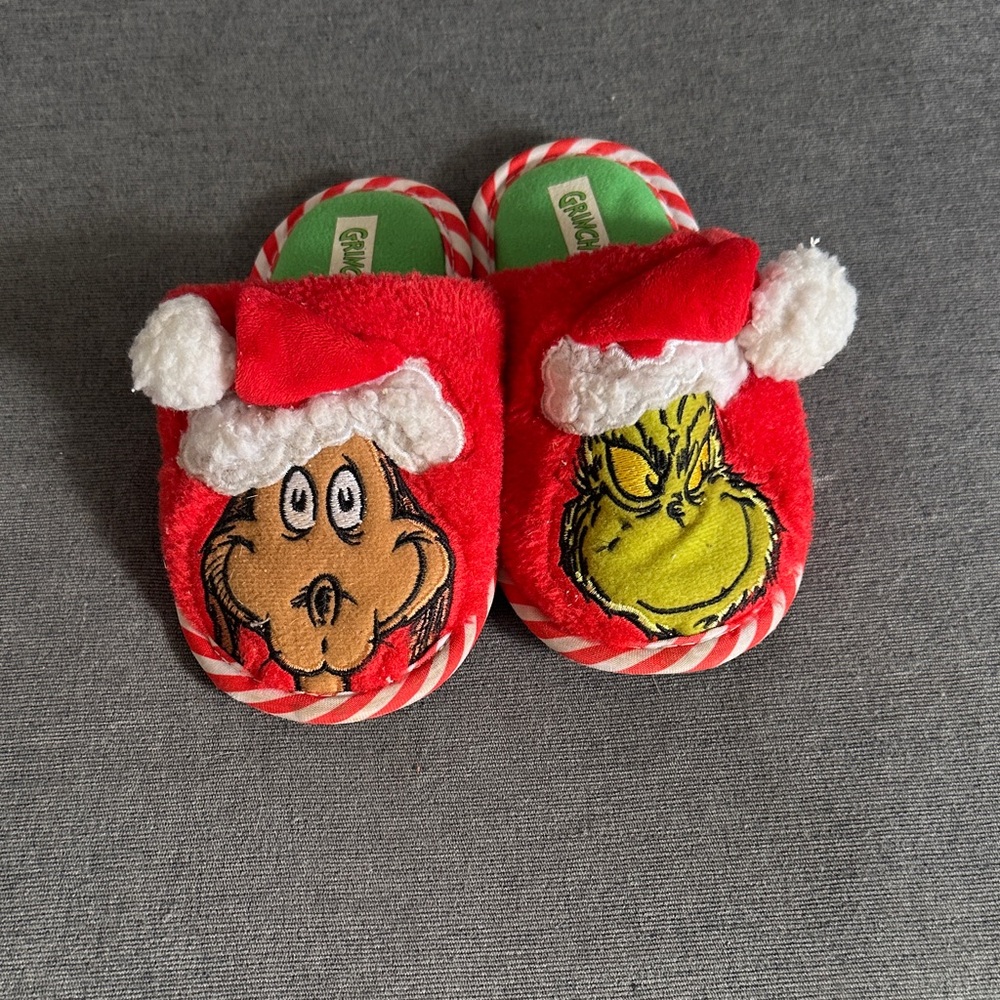 Dr. Seuss Red and Green Grinch Slippers